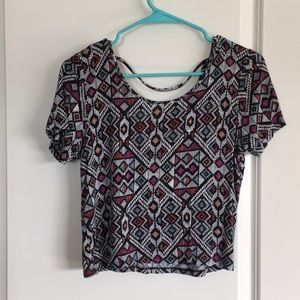 Multicolor cropped t shirt
